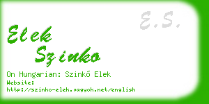 elek szinko business card